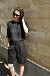 BUNDLE Palmyra Blouse + Sanchi Shorts BLACK - Fransje Sophie